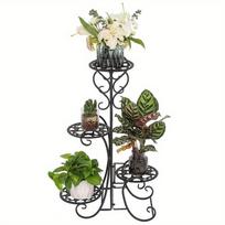 Garden Multi Tier Metal Plant Stand Flower Pot Rack Display Stand Shelf Home black