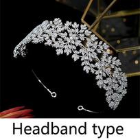Diademas High Quality Zirconia Crown Heart Shaped Tiara Dubai Bride Headdress Wedding Hair Accessories for Women Jewelry WHITE,Hairbands gray