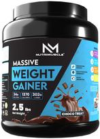 Nutrimuscle Massive Weight Gainer – 2.5 lbs (1.134 Kg) | Choco Treat (Chocolate) Flavour | Mass & Muscle Gainer with Complex Carbs & Protein Ble