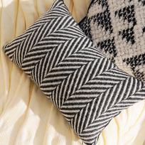 Modern Minimalist Herringbone Pattern Yarn Pillowcase able Versatile Living Room Decoration Personalized Pillow Cover without core gray