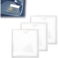 3PCS Parking Permit Holder for Car Windshield,Car Permit and Ticket Holders | Self-Adhesive Clear Business Card Holder,Universal Windshield Sticker white