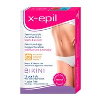 X-Epil Silky Finish Hair Removal Wax Strips For Underarms & Bikini Area, 12 vnt.