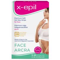 X-Epil Premium Soft Silky Finish Hair Removal Wax Strips For Face, 12 vnt.