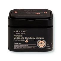 Mary&May Premium Idebenone Blackberry Complex Essence Mask – veido kaukių rinkinys 20 vnt