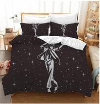 3D Print Michael Jackson Bedding Set Boys Girls Twin Queen Size Duvet Cover Pillowcase Bed Kids Adult Fashion Home Textileextile EU single(135x200cm) white