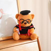 Doctor hat teddy bear doll plush toy doctor bear doll graduation season student memorial gift 20cm（0.1kg） ruda