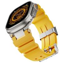 Silicone Sports Strap For Apple Watch Ultra 2/3 49mm Series 11 46mm 10 9 8 7 45mm Rubber Band for IWatch 6 5 4 Se 44mm 42mm Bracelet 42mm 44mm 45mm geltona