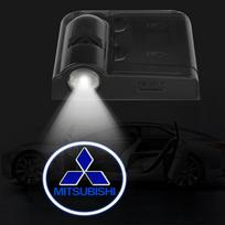 Car Door LED HD Welcome Courtesy Shadow Projector Lamp Logo Light For Mitsubishi Pajero Outlander Lancer 10 9 ASX RALLIART L200 gray