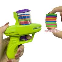 Children Outdoor Game Foam Disc Gun Toy Flying Disc Shooting Launcher Gun Double Parent child Interactive Toy Ideal for Children Gifts žalia
