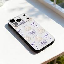 Volleyball Painted Cute Phone Case Silicone Black Soft For iPhone 17,16,15,14,13,12,11,Pro,Max,Plus,E,SE4,Air,Mini iPhone16pro gray