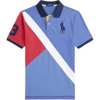 Polo Ralph Lauren Color Block Striped Short Sleeve Polo Shirt Kids tops 323964080-001 L red
