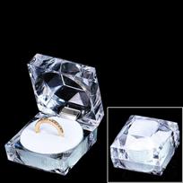 Acrylic Transparent Crystal Ring Box Holder Jewelry Packaging Gifts Case For Proposal Wedding Ring Display Storage Organizer 4.5x4.5x4.5cm