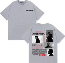 Rapper The Weeknd Starboy Album Cover T Shirt Men's Clothing Harajuku Punk Hip Hop T-shirts Man Cotton Short Sleeve T-shirt 4XL gray