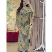 Spring Summer Women's Sexy Chiffon Print Flowy Prom Evening Gown for Crossbody Shopping S beige