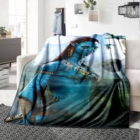 1pc Avatar World Adventure Flannel Blanket,Ultra Soft Warm Plush Throw for Home Bedroom Bed Sofa Cover Camping Picnic gift Y72410 75cmx90cm gray