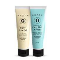 Arata Curl Styling Combo (Mini) - Curl Cream (50ml) + Gel (50ml) For Dry, Frizzy, Wavy, Curly Hair | Reduces Frizz | Moisturises, Hydrates & Define beige