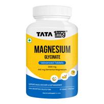 Tata 1mg Magnesium Glycinate Tablets |2000mg | High Absorption Chelated form for Muscle Recovery, Sleep & Nerve Health | 2000mg Per Serving – 60