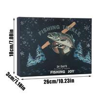Kalėdos Adventas Žvejybos masalo kalendorius Lauko žvejyba 24 dienų atgalinės atskaitos iki Kalėdų Žvejybos masalo kalendorius ežerui upeliui 26x18x3cm gray