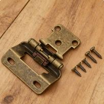 1/2 Inch Overlay Hinge Robust Duty Automatic-Closing Cabinet Hinge Furniture Hardware Easy Installation for DIYers antikvarinės bronzos spalvos