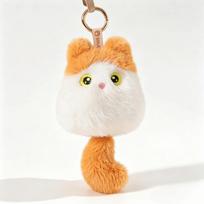 Mielas Katė Katė Pliušinis Lėlės Raktų Pakabukas Minkštas Pūkuotas Kačiukas Pliušinis Raktų Pakabukas Katės Pliušinis Pakabukas Dovana Berniukui brown cat black