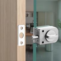 Stainless Steel,Glass Door Latches Lock/Bolt Without Drilling,For Double Glass Door, Frameless Glass Door