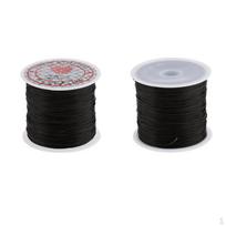 2x Salon Hair Bun extension Weaving Thread for Weft Sewing Decor black