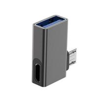 Micro USB to USB Adapter with 90-Degree Angled Extension Adapter with juoda