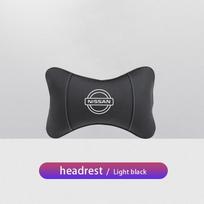 1Pcs Car Headrest Embroideryed Emblem Seat Neck Pillow For Nissan Sylphy N7 Teana Qashqai Note J10 J11 Navara Juke GTR Leaf 350z juoda