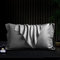 Tencel Silk Pillowcase Ice Silk Cool Pillowcase Solid Color Mulberry Silk Pillowcase 48x74cm [one pack] gray