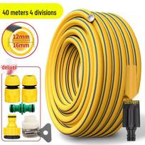 40M Water Hose Set with Spray Gun and Connectors yellow