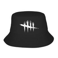 New Hat Couple Deads By Daylight Bucket Hat  Portable FisherUnisex Hats Summer Trendy Vacation Caps Streetwear Custom DIY Sun One Size gray