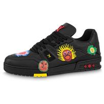 LOUIS VUITTON X Yayoi Kusama Sneaker 'Black With Icons' 1ABD2Q 40.5 black