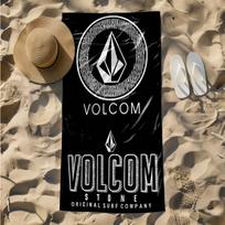 1pc Volcom Stone Surf Lifestyle Logo Design 2D Printed Microfiber Beach Towel, quick dry super absorbent. Great for beach, pool 130x80cm gray