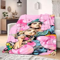 JOJO anime flanelinis pledas Šiltas, patogus, tinka miegamiesiems, sofoms, lovoms, kėdėms, iškyloms, kelionėms Size: 75*100cm, Weight: 230 GSM gray
