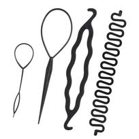 4 9PCS New Fashion Hair Bun Maker Braiding Styling Disk Twist Tools DIY Accessories 3Types Size 2 (9 pcs) black