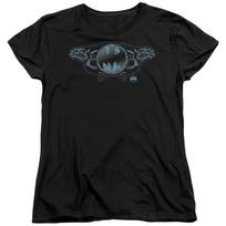 Batman Two Gargoyles Logo Womens T Shirt Black Officially Licensed 2XL black