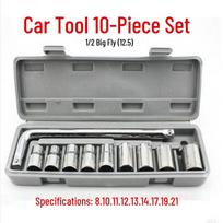 40-Piece Socket & Ratchet Wrench Set for Car & Motorcycle Repair gray