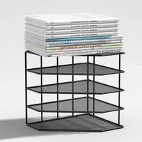 Metal File Rack Office Desk Shelf Standing Desktop File Folder File Box File Storage Box Data Rack Stationery Organizer File gray