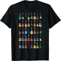 Meilė Gitarai Skirtingos Gitaros Muzikos Mėgėjas Juokinga Dovana Marškinėliai XXXL juoda