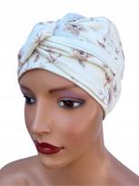 Marszczona Czapka Sara Bek-479 Turban Z Bawełny Także Po Chemioterapii white