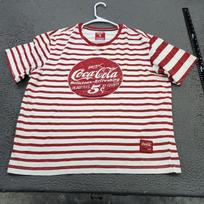 Coca-Cola Shirt Mens 2XL Red Striped 5 Cents Graphic Tee John Players Jeans Unisex T-Shirt XXXL brown