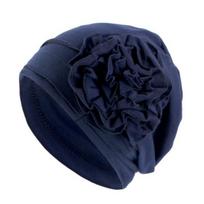 Turbanas moterims, šoninė gėlės puošmena, galvos apdangalas, vienspalvis, labai elastingas turbano kepuraitė jautriai galvos odai, pogimdyminei priežiūrai, miegui black