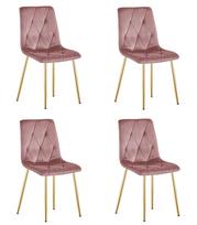 Vidaus kėdė su veliūriniu sėdimu paviršiumi, rožinė, 86,5 cm