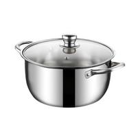 Multipurpose Stainless Steel Cookware with Lid Induction Cooker Pot  General Use 18cm gray