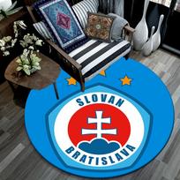 Slovan Bratislava apvalus kilimas po biuro kėdėmis, miegamojo, svetainės namų dekoravimui 80cm x 80cm blue