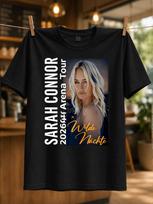 Sarah Connor 2026 Arenos Turo Dizainas Su Šviesiaplaukiu Portretu Ir Wilde Nachte Scenarijumi Vakaro Koncertas Unisex Visi Marškinėliai S brown