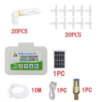 Water Timer Solar Powered Intelligent Plant Drip Irrigation Watering Pump  Kit white