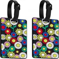 Luggage Tags Pack of Two,Baggage Tags Suitcase ID Labels Business Card Holder/Travel ID Bag Tag(Sun Flower)