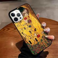 Gustav Klimt Kiss Art Phone Case For iPhone 17 Air 16 15 14 13 12 11 Pro Max Max Plus Bumper Case Cover iPhone 15pro yellow