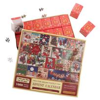 1000 Pieces Puzzle Christmas Advent Calendar Puzzle Christmas Gifts 24 Boxes 24 Days Countdown Calendars Calendar Box Cartoon L beige